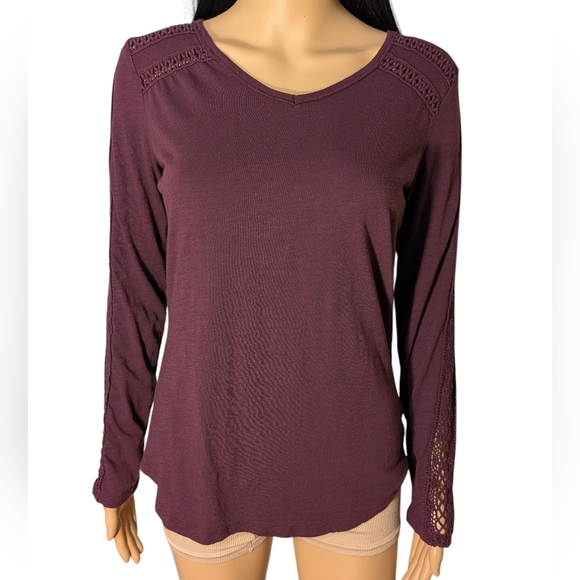 Maurice's Deep Purple Shirt With Crochet Details - Picture 13 of 13